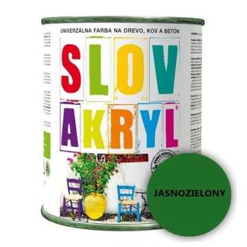 Zielona farba kryjąca akryl do altany drewnianej JASNOZIELONY 0,75 L