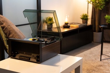 РЕТРО проигрыватель проигрывателей ДИНАМИКИ VINYL BT USB FM AUX CD