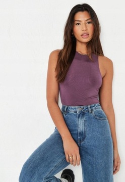 MISSGUIDED GŁADKIE BODY BEZ RĘKAWÓW S