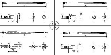 Погрузочная стойка, прямая, квадратный профиль 36x1400 м