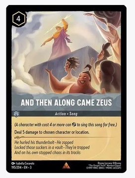 Disney Lorcana 3INK #195 And Then Along Came Zeus