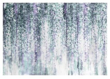 FOTOTAPETA LIŚCIE WISTERIA NA BETONIE NATURA TAPETA NA ŚCIANĘ 368x254