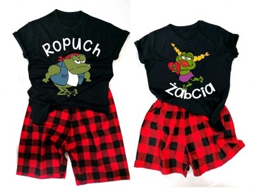 2 PIŻAMY DLA PAR Z TWOIM NADRUKIEM PREZENT ŚLUB L