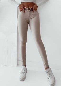 Jeansy spodnie damskie M. Sara modelujące + pasek gratis push up XS/34 beż