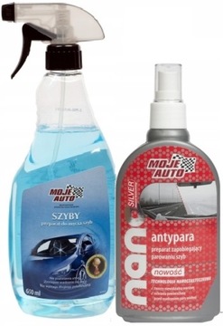 MOJE AUTO ZESTAW ANTYPARA ZAPOBIEGA PAROWANIU SZYB + PŁYN DO MYCIA ATOMIZER