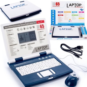 LAPTOP EDUKACYJNY DLA DZIECI 65 PROGRAMÓW USB PL