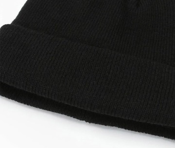 Czapka ZIMOWA damska BEANIE UNIWERSALNA Klasyczna Czarna JESIENNA