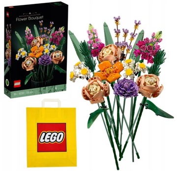 LEGO ICONS 10280 BUKIET KWIATÓW BOTANICAL COLLECTION KLOCKI + TORBA