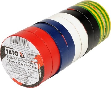 Taśmy izolacyjne 12mm x 10m x 0,13mm 10 szt. Yato