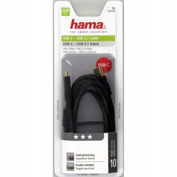 КАБЕЛЬ Hama USB 3.1 Gen.1 USB C 1,8 м 5 Гбит/с 3A