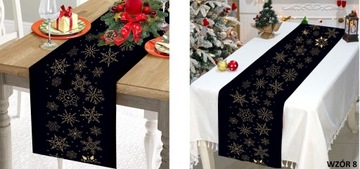 СТОЙКАЯ К ПЯТНИЯМ РОЖДЕСТВЕНСКОЙ ПРОТЕГЕ 40х140 Скатерть РОЖДЕСТВЕНСКИЙ ВЫБОР УЗОРОВ ЦВЕТА