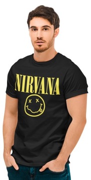 Koszulka T-shirt Męski NIRVANA WZORY ROCK - L