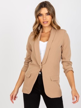 MARYNARKA damska ŻAKIET ItalyModa ROZPINANA beige 12X 42 XL