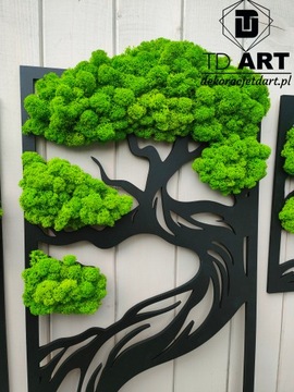 Триптих ДЕРЕВО БОНСАЙ 85см мох УКРАШЕНИЕ МХОМ МХОМ