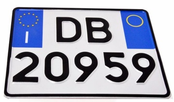 Włoskie tablice rejestracyjne Motor Motocykl
