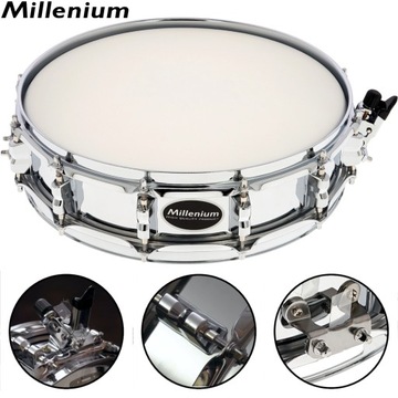 14x3,5 Piccolo Steel Snare - werbel stalowy, chromowany, 12 śrub Millenium
