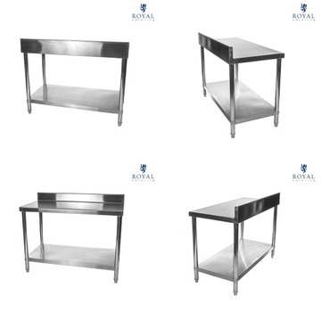 Кухонный стол с краем из нержавеющей стали, 100х60см.