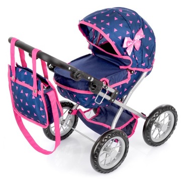 КОЛЯСКА ДЛЯ КУКЛЫ KINDERPLAY СКЛАДНАЯ СУМКА Глубокая Гондола С РЕГУЛИРУЕМОЙ РУЧКОЙ