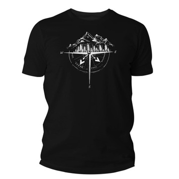 T-shirt TigerWood Róża Wiatrów L Czarny