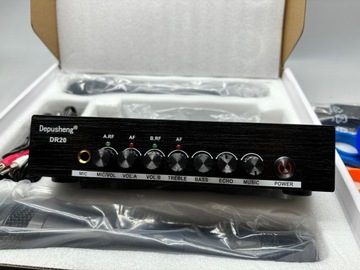 Комплект Караоке-станция + 2 беспроводных микрофона DEPUSHENG DR20