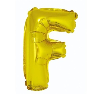 Balon foliowy Litera F, złota, 35 cm.