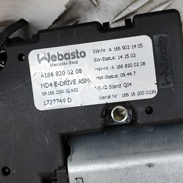 MERCEDES-BENZ GLE (W166 - C292) 2016 MOTOREK STŘEŠNÍHO OKNA