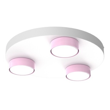LAMPA 3 PUNKTOWA SUFITOWA LED PLAFON KOŁO PASTELE