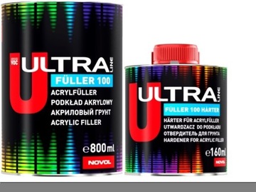Novol Ultra fuller 100 Podkład akrylowy 5+1 0,8 L + utw. Grafit