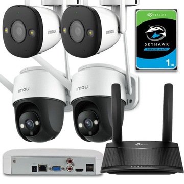 4 Kamery WiFi 4MP Imou NVR 1TB Zestaw po GSM LTE