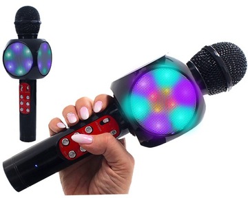 Świecący Mikrofon Karaoke z głośnikiem Bluetooth