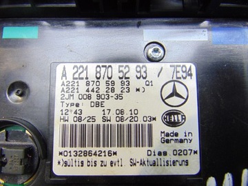 LAMPA POLSTROVÁNÍ KABINY MERCEDES S W221 FACELIFT A2218705293