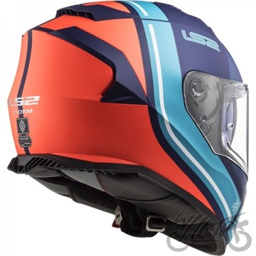 ШЛЕМ LS2 FF800 STORM SLANT МАТОВЫЙ СИНИЙ ОРАНЖЕВЫЙ M