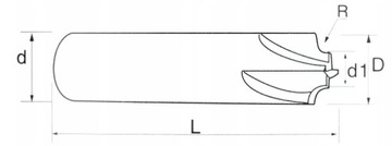 Вогнутая четвертьрезка R1 55HRC VHM TiSiN QUARTER ROUND