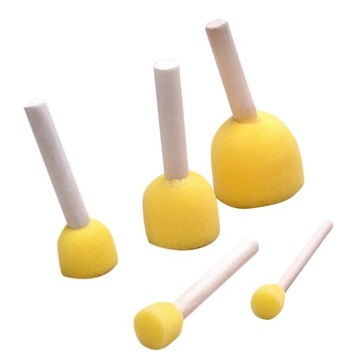 5pcs Assorted Round Paint Foam Sponge Brush Set Painting Tools Stippler for