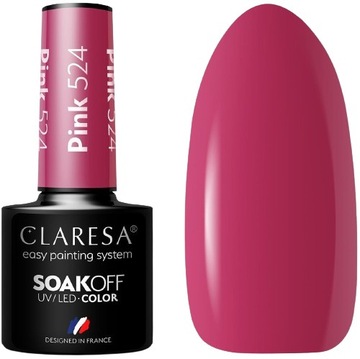 LAKIER HYBRYDOWY PINK 524 -5g CLARESA Mocny róż