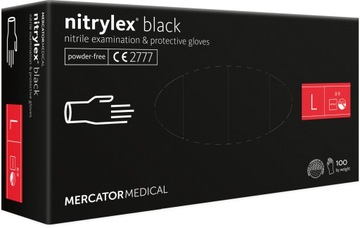 Mercator Medical Rękawiczki nitrylowe CZARNE L