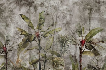 ВИНИЛОВЫЕ НАСТЕННЫЕ ОБОИ ТРОПИЧЕСКИЙ ЛЕС БЕТОН на заказ