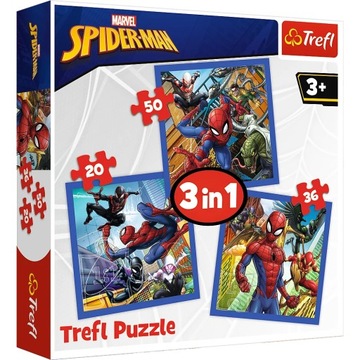 PUZZLE 3W1 SPIDERMAN PAJĘCZA SIŁA MARVEL TREFL