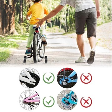 2 x Kółka Podporowe Boczne Świecące Brokatu Do Rowerów Na Kołach 12-20