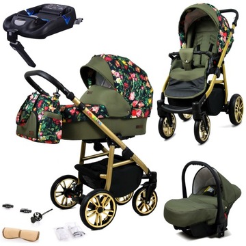 Wózek 4w1 dziecięcy BabyLux ColorLux + baza Isofix