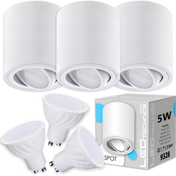 SPOT OPRAWA NATYNKOWA HALOGENOWA SUFITOWA tuba ruchoma + żarówka GU10 LED