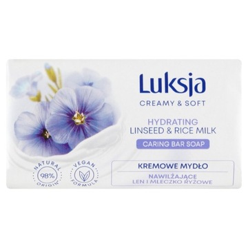 LUKSJA MYDŁO KREMOWE KOSTKA LEN I MLECZKO RYŻOWE