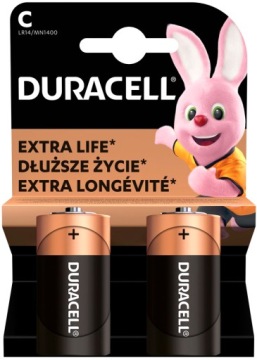 4x ЩЕЛОЧНАЯ БАТАРЕЯ R14 C LR14 1,5 В DURACELL EXTRA
