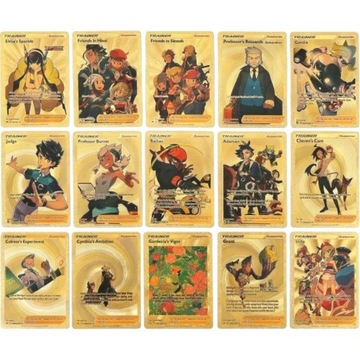 Коллекционные карточки Pokemon Gold Pikachu, 50 шт., карточки тренера