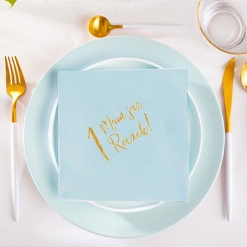 САЛФЕТКИ С ИНСТРУКЦИЕЙ МНЕ УЖЕ ГОД, 20 шт, СИНИЕ