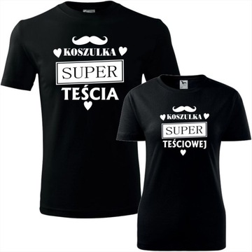 PREZENT DLA TEŚCIA I TEŚCIOWEJ ZESTAW KOSZULEK t-shirt dla niej i dla niego