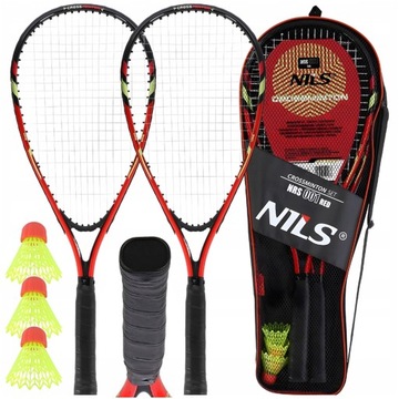 SPEEDMINTON BABINGTON ZESTAW LOTKI RAKIETY Z POKROWCEM CROSSMINTON 3 LOTKI