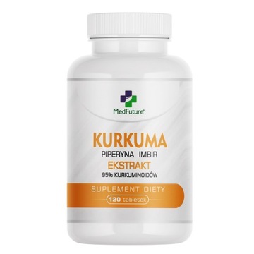 Kurkuma piperyna imbir 95% kurkuminoidów Ekstra strong 120 tabletek