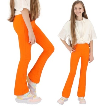 SPODNIE DZWONY DLA DZIECI BAWEŁNIANE DRESY 128