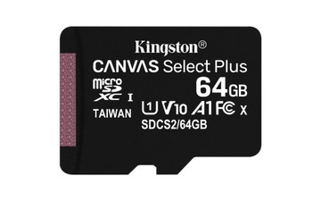 Карта Kingston Canvas Select Plus, 64 ГБ, SDXC, SDC2/64 ГБ, UHS-I U3 (класс 1)